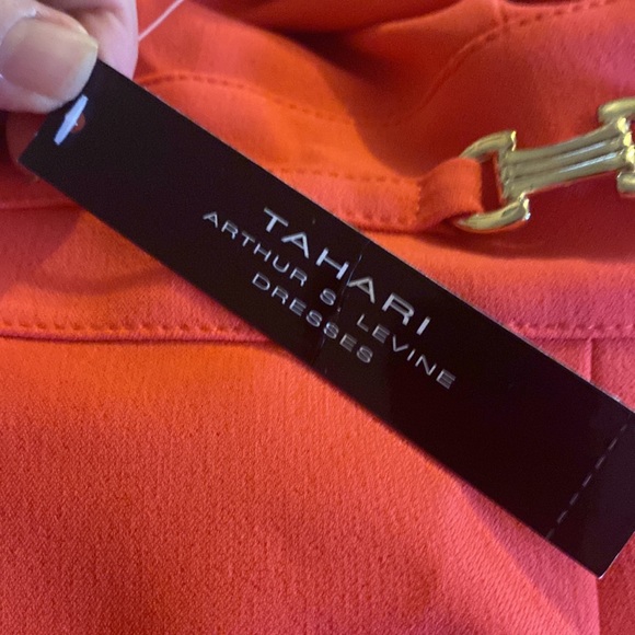NWT Tahari Arthur S Levine Dress Coral Size 4 - Picture 10 of 11